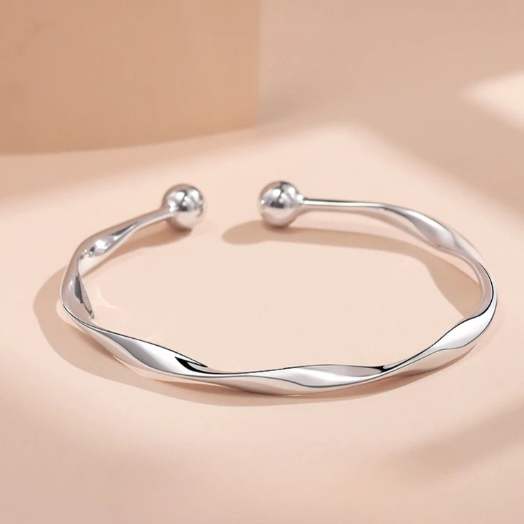 Curve Glam™ Sterling Elegant – Women’s Silver Bracelet